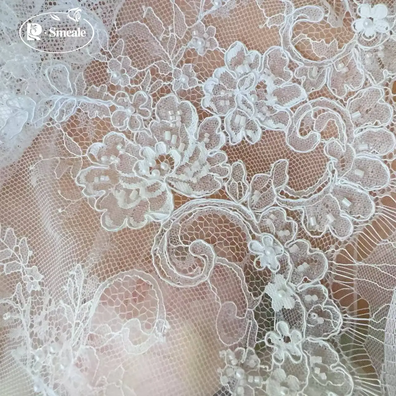 3 Meter/Stück. Seil-Stickerei, Perlen, Pailletten, Spitzenkopfschleier, Hochzeitskleid, Dekorative Accessoires, Handgemachtes DIY-Nähzubehör – Detail 4