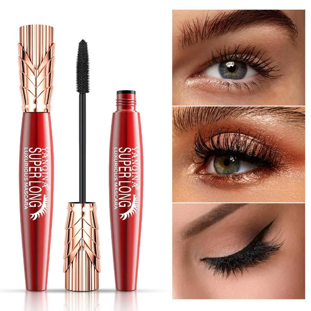 4D impermeável 4D Mascara Mascara, alongamento, grosso, encaracolado, duradouro, sem desbotamento, 24h, 10ml, novo produto, venda quente