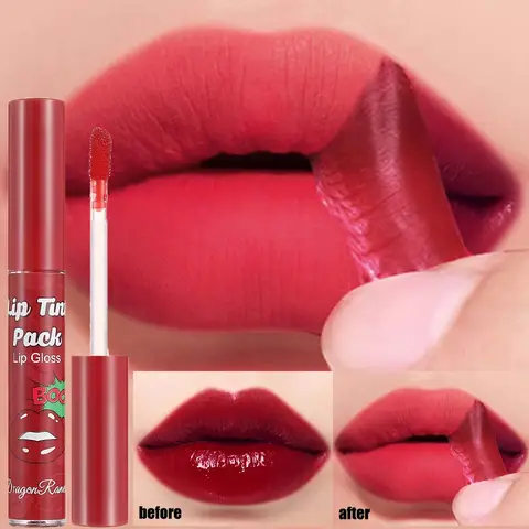Peel Off Rose Red Lip gloss Lip Outline Contour Tattoo Lip Stain Waterproof Transfer Resistant Tear Off Peel Off Lipstick Makeup