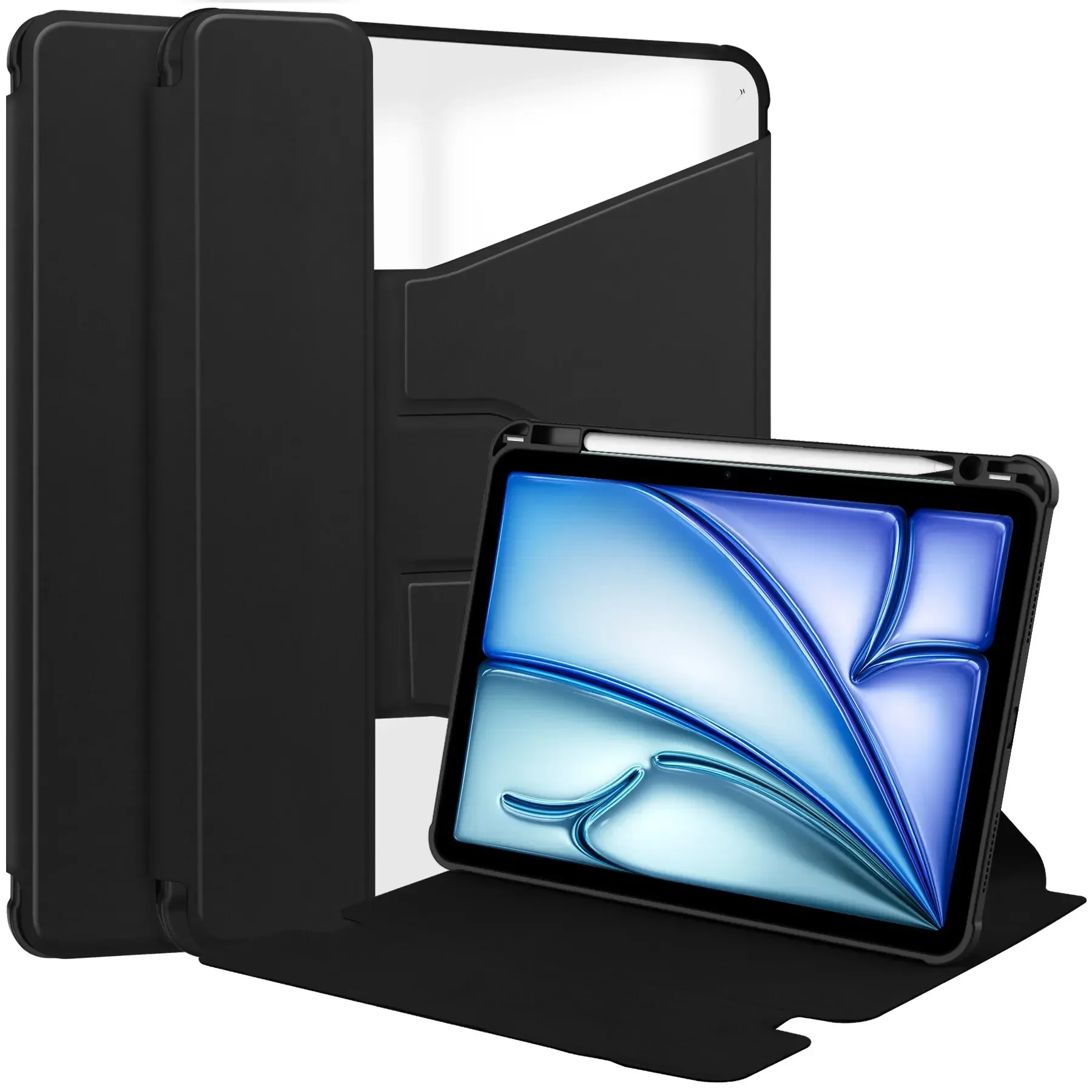 

Чехол для планшета Lenovo Xiaoxin Pad 2024 TB331FC/Tab M11, вращающаяся на 360 градусов крышка, акриловая подставка с держателем для карандашей, функция автоматического сна
