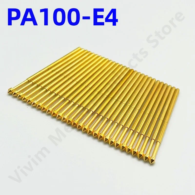 

100PCS PA100-E4 Spring Test Probe PA100-E Test Pin P100-E P100-E4 Test Tool 33.35mm 1.36mm Needle Gold Tip Dia 2.0mm Pogo Pin