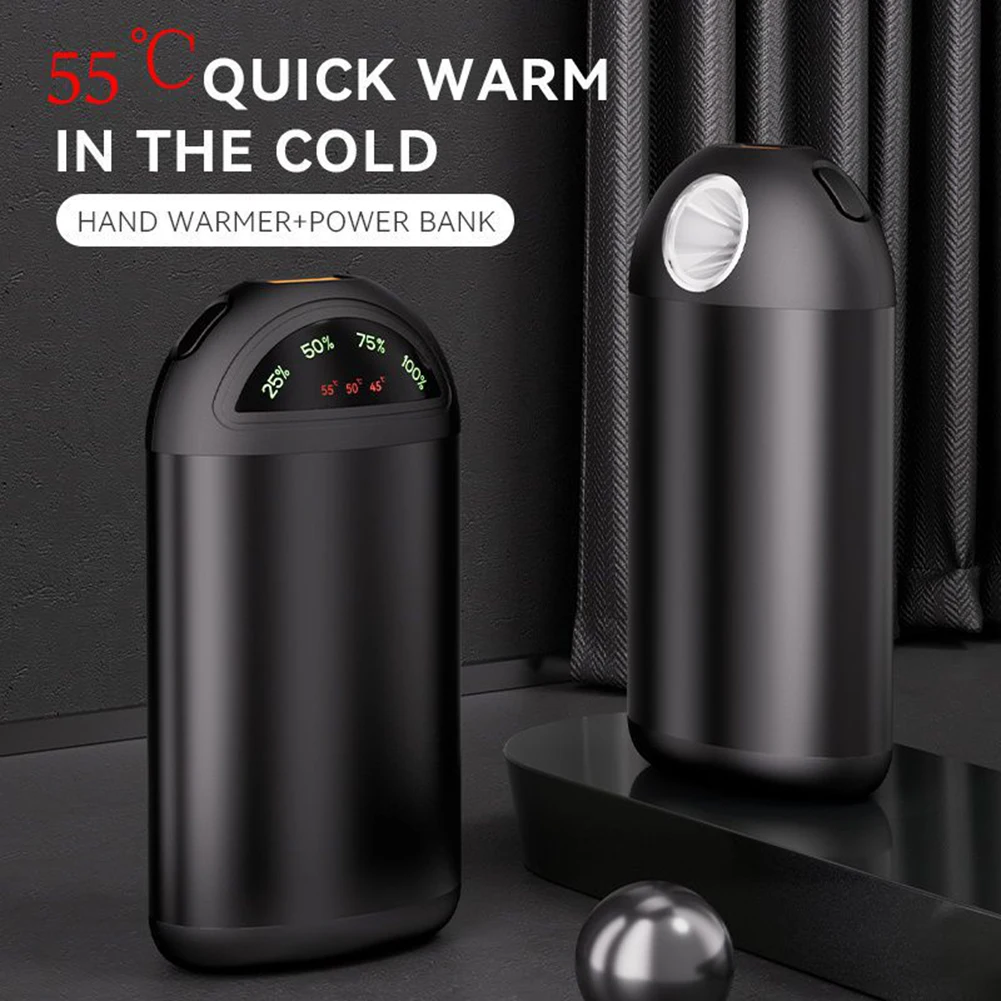 

New Hand Warmer Power 3-in-1 Rechargeable Winter Mini Hand Warmer With LED Lighting Electric Heater Pocket Warmer Outdoor Parts