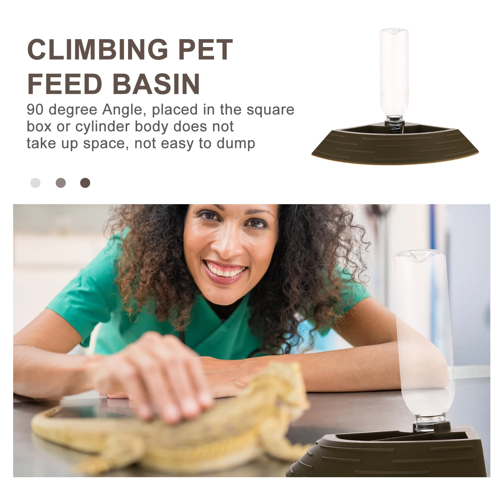 

Automatic Reptile Feeder Set Lizard Dish Non-Tipping Design Easy Clean Decorative Shape Plastic Pet Supplies Water