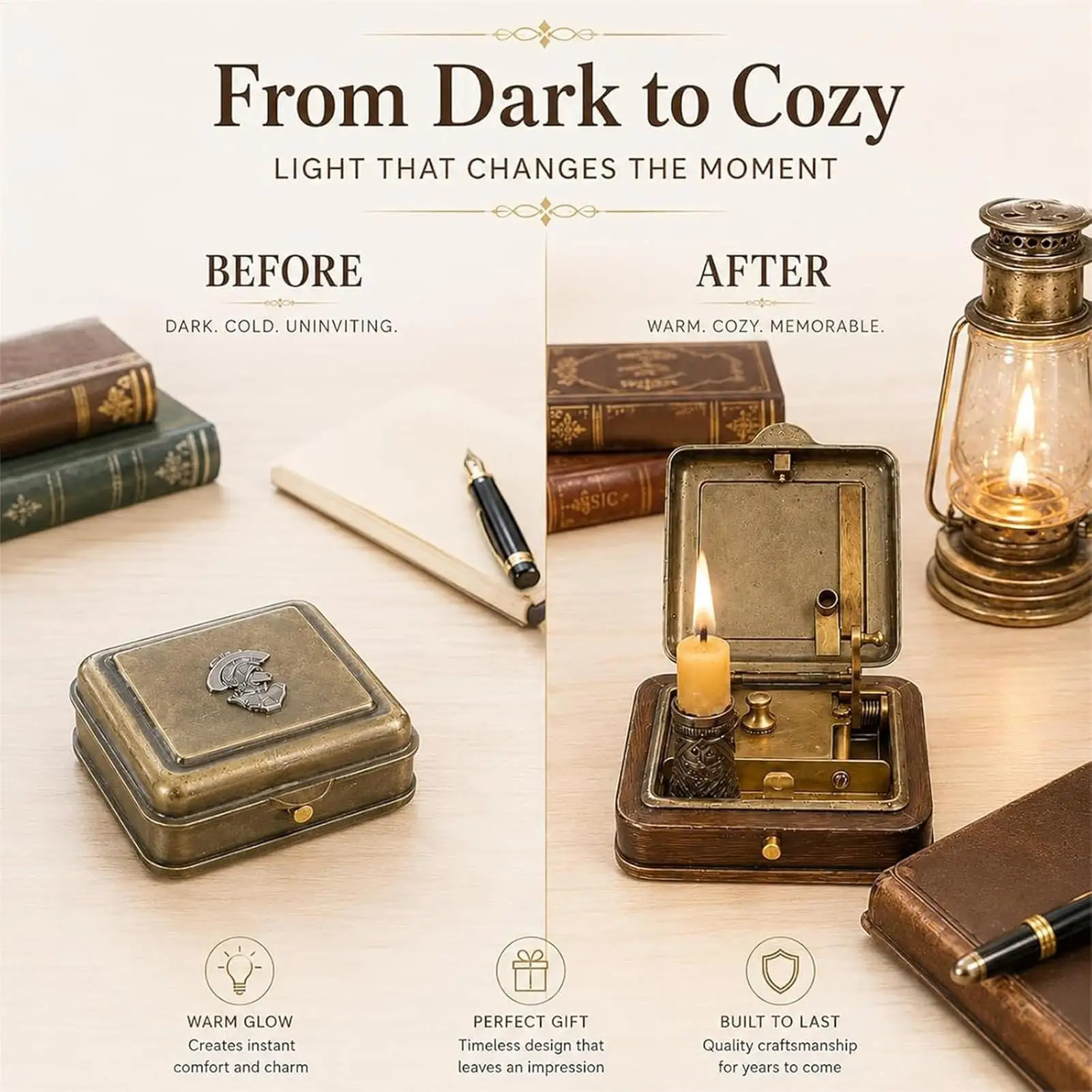 

Pocket Candle Holder Portable Decorative Home Stand Retro Candlesticks Holder For Home Living Room Bedroom Kitchen Entryway Desk
