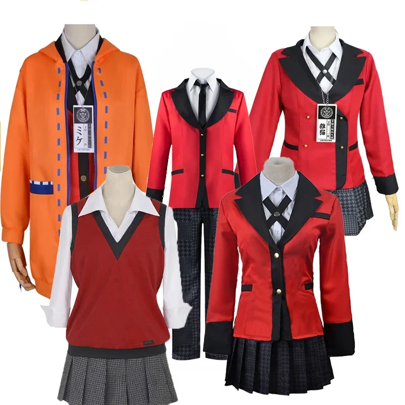 Anime Kakegurui Cosplay Jabami Yumeko disfraz Momobami Kirari Jk uniforme escolar Ryota Suzui Yomoduki Runa conjunto completo Sudadera con capucha