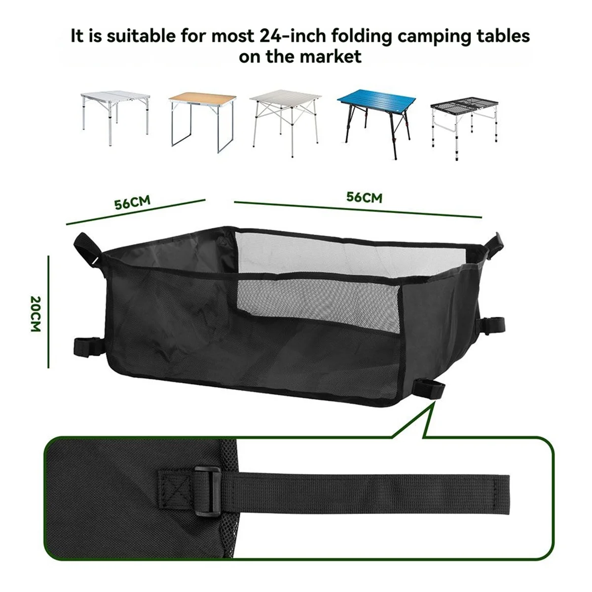 2525+ Camping Table Hanging Net Mesh Basket Organizer Rack Bag Net Bag Under Table Storage Bag for Outdoors Picnic Cookware