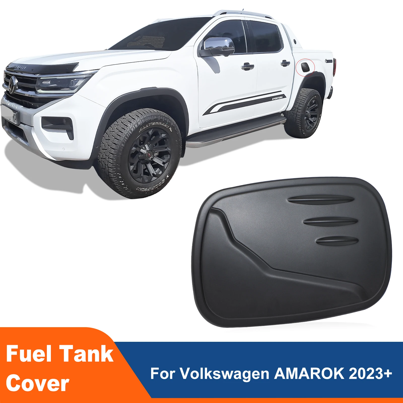 

Car ABS Fuel Tank Cap Decoration Cover For VW Volkswagen AMAROK 2023 2024 2025 Matte Black Gas Oil Cap Trim Exterior Accessories