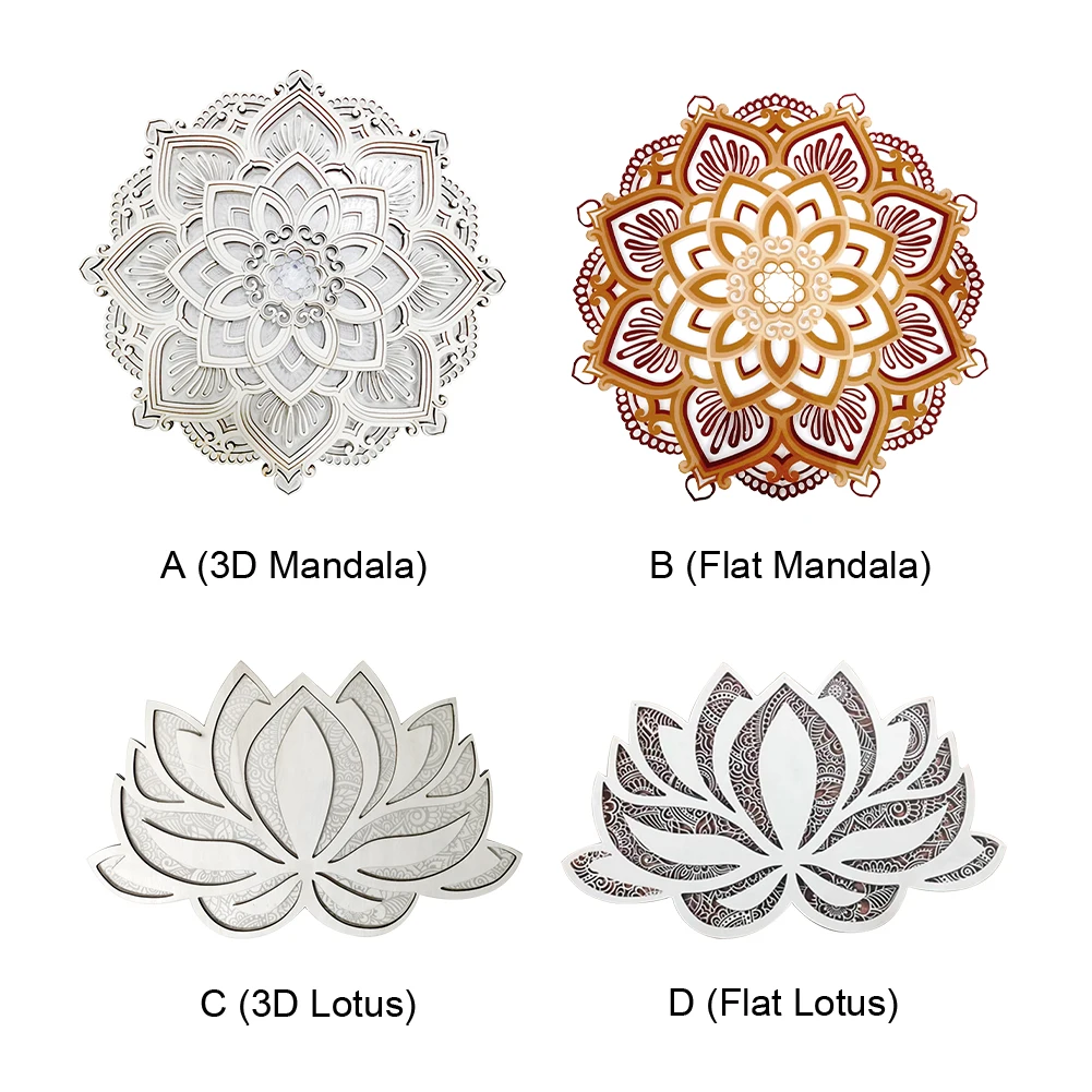 LED-lamp Batterij-aangedreven Ornament 3D Kleurveranderende Mandala Lotus Universele Home Decor USB Slaapkamer Yoga Kamer Nachtlampje Plat