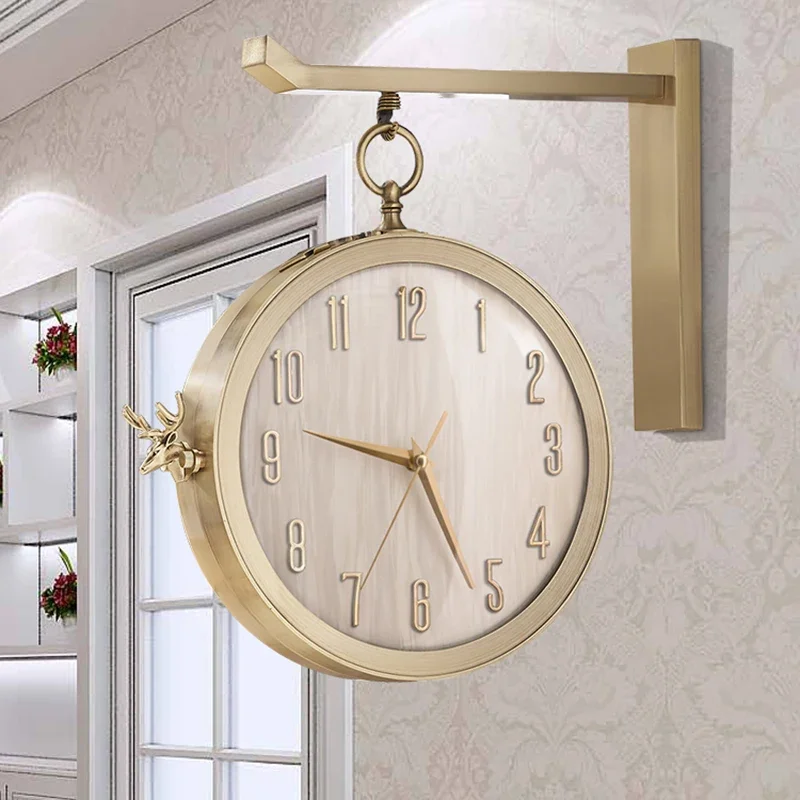 Kids Vintage Wall Clock Modern needle Luxury Gold Metal Wall Clock Designer Nordic Decoracion Salon Casa Home Decorating Items