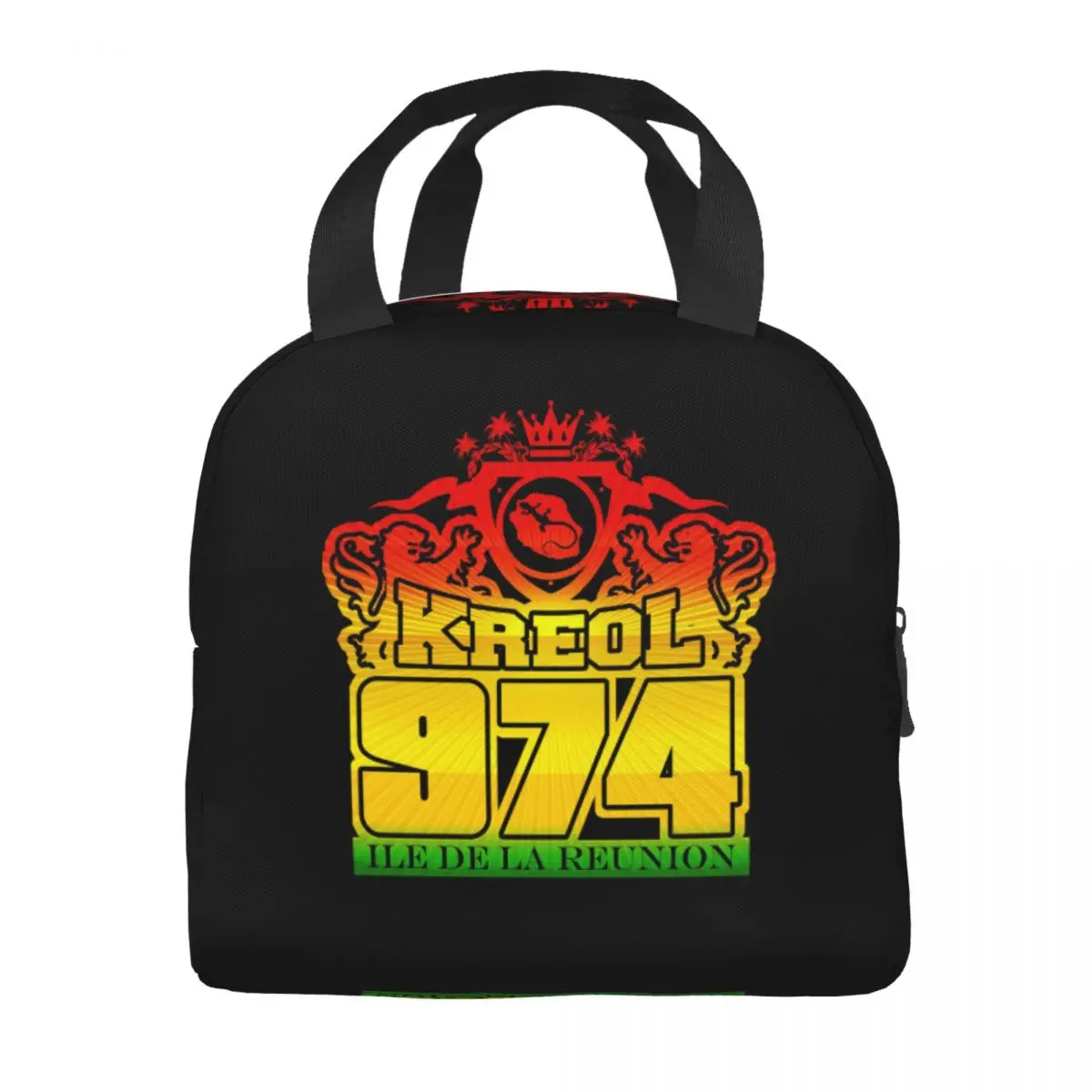 Borsa termica per il pranzo personalizzata Kreol 974 Reunion Island per donna, borsa termica portatile Bento Box School