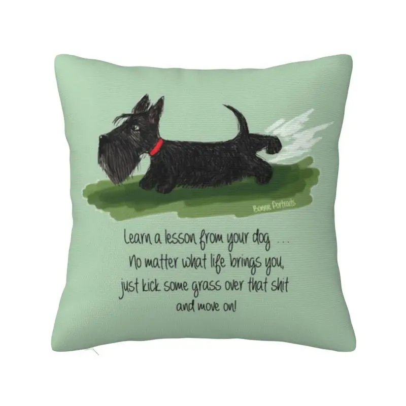 Fundas de almohada cuadradas Kawaii Scottie Dog, decoración de dormitorio, cojín de lujo, decoración de salón
