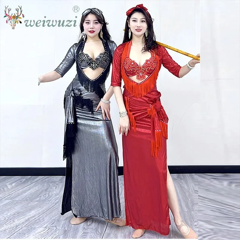 Ägyptisches Bauchtanz-Kostüm BALADI Saidi Kleid, Gruppen-Folkloretanz-Handgefertigtes Bra-Kleid für Wettbewerbe und Aufführungen, SHAABI Robe
