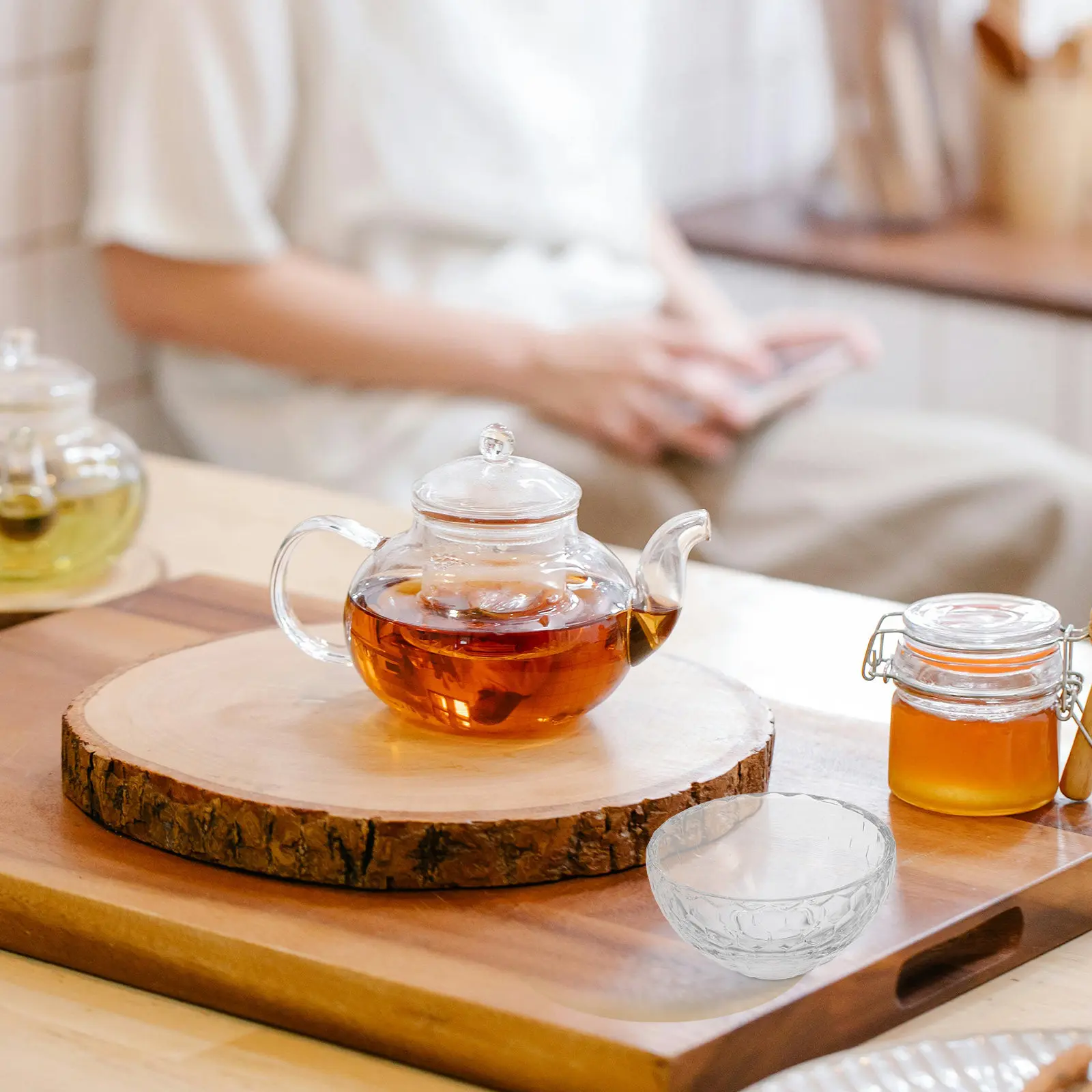 5Pcs Clear Thickened Small Glass Bowls Set Creative Japanese Style Serving Dessert Snack Candy Candy Dishes Cute Bowl