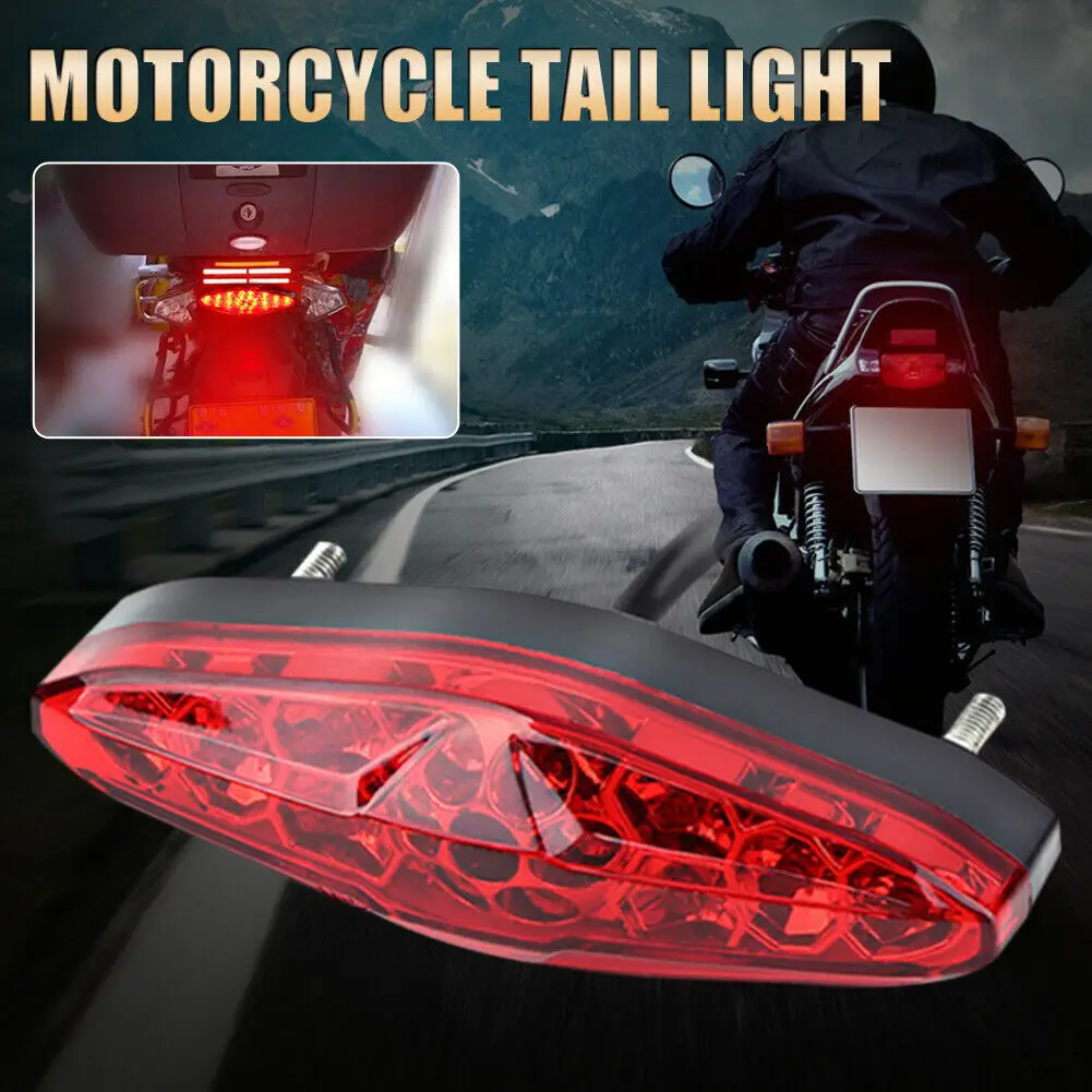 

15 LED Motorcycle Brake Stop Running Tail Lights MotorBike Rear Indicator Lamp for ATV Dirt Bike Custom Chopper Moto Accessories