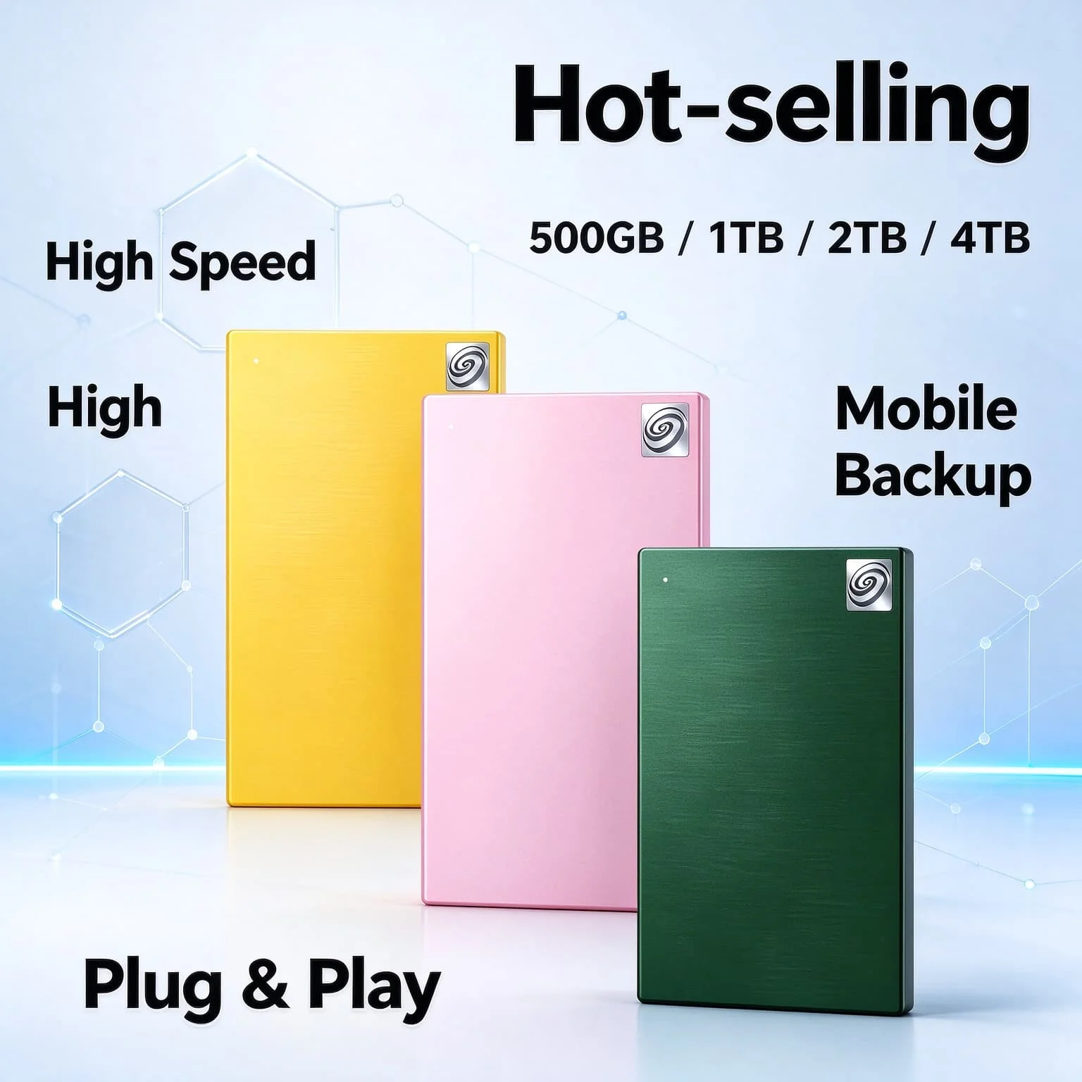 Large Capacity Fast Portable Hard Drive 2.5 Inch 500GB 1TB 2TB 4TB USB3.0 External HDD Laptop Office Data Recovery