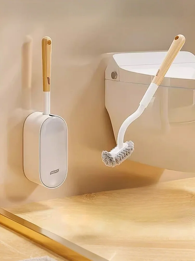 

Taili Wall-Mounted Toilet Brush Long Handle Silicone No Dead Angles Household Bathroom Cleaning Tool Set Durable Toilet Brush