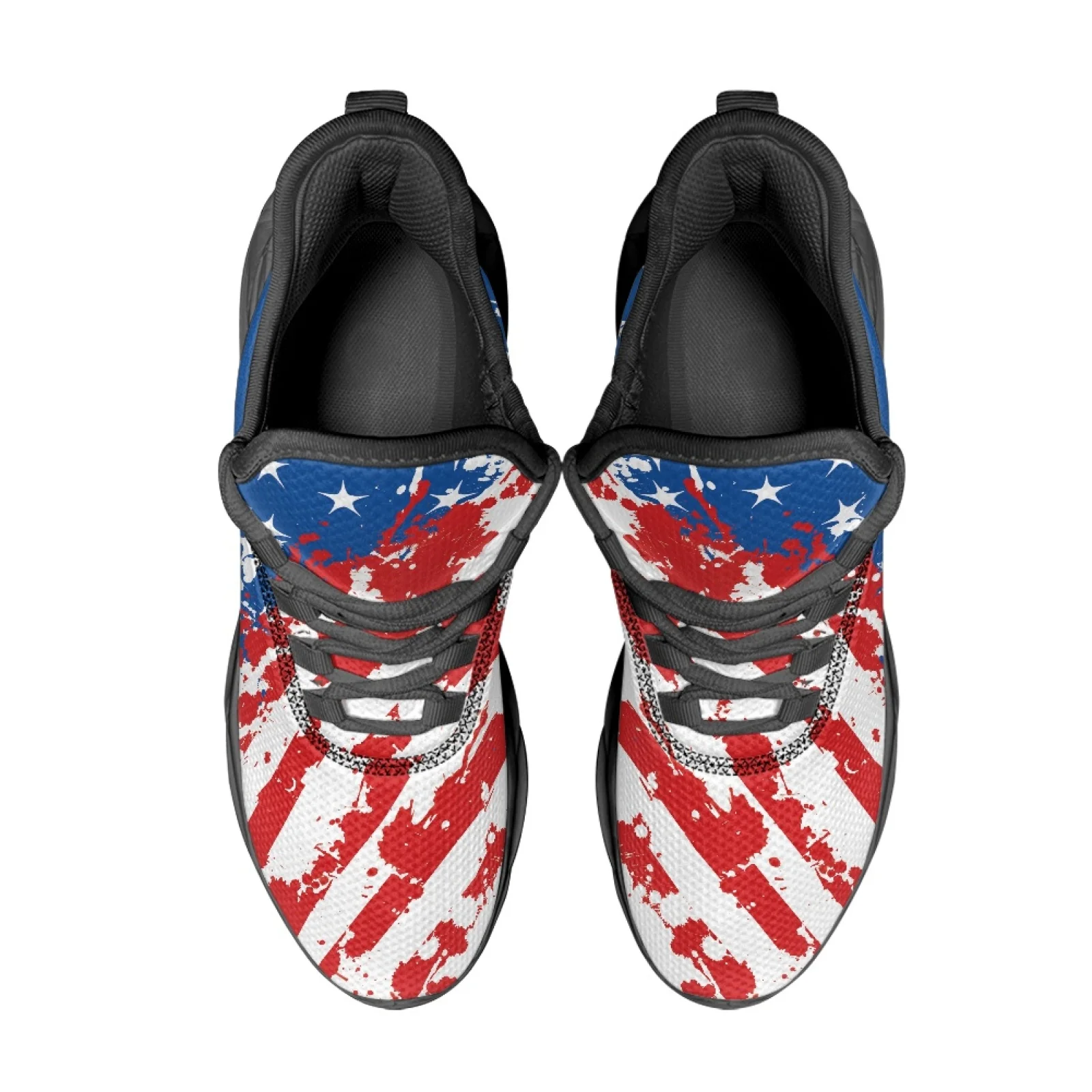 PENSTROLL Non Slip Men's Running Shoes Breathable Sports Shoes for Workout Girls Distressed American Flag