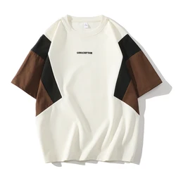 HIP HOP Sports T Shirt Streetwear Mens T-shirts Casual 2024 Summer Short Sleeves Black Khaki Tshirt Tees Oversize 4XL 3XL