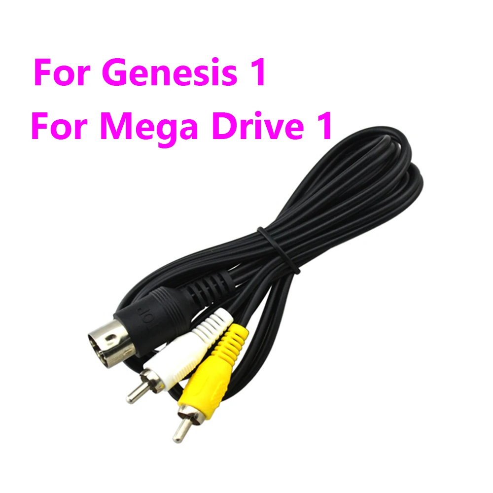 

100pcs 1.8m AV Cable For SEGA For Genesis 1 For Mega Drive 1 MD 1 Audio Video AV Line Cord RCA Converter Wire For Speaker CD DVD