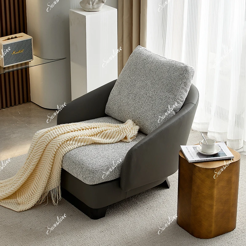 

Modern light luxury leisure lazy sofa living room home designer bedroom recliner leather