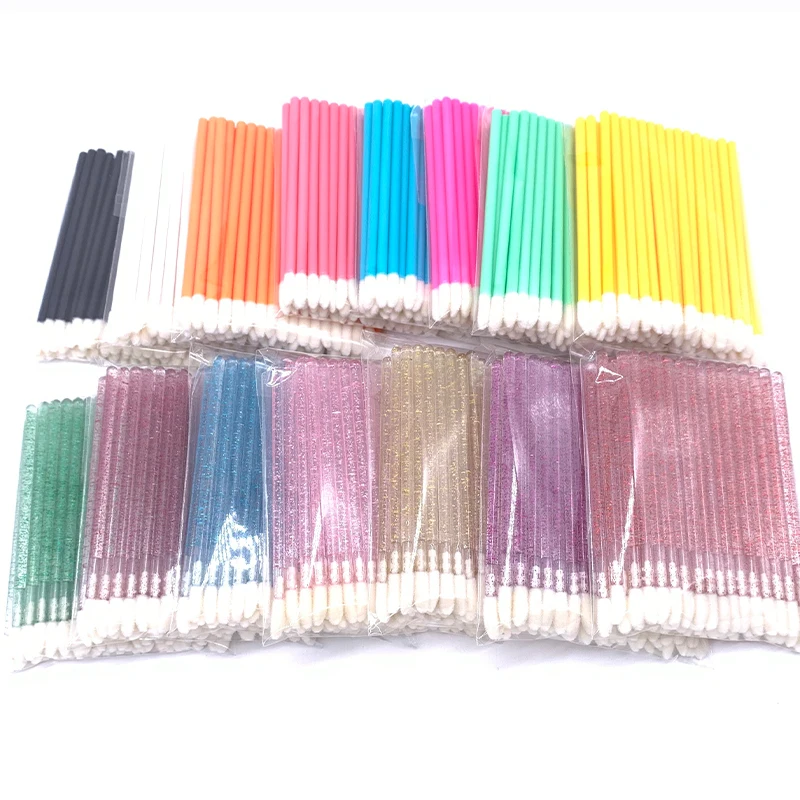 50 PCS  flocked disposable lip gloss brush applicator lipstick wand makeup tools