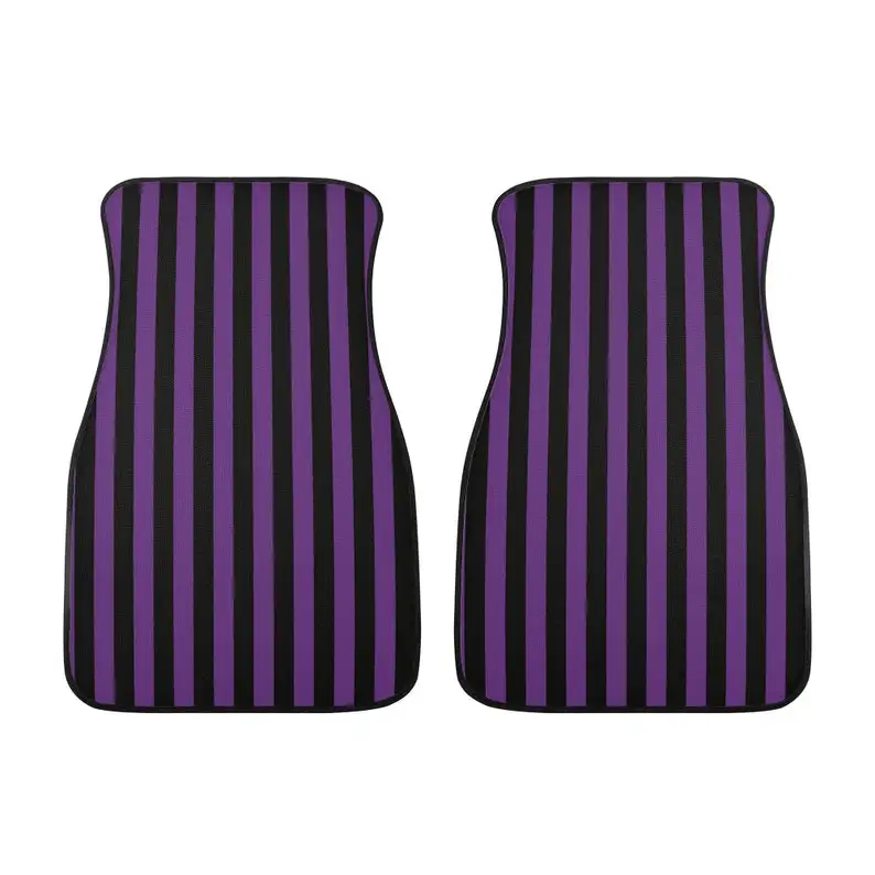 

Purple Striped Car Floor Mats, Halloween Car Mats, Front Protector Mats, Vehicle Decor