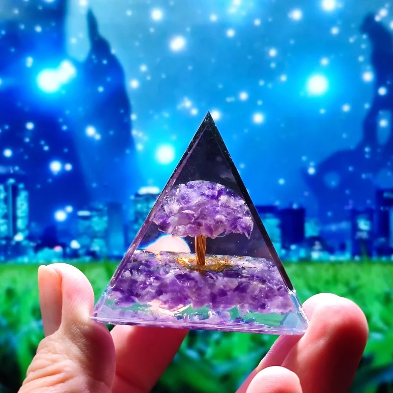 Ogen Energy Tree of Life Pyramid Home Crafts Resin Decorations Desktop Decoration Dream Come True