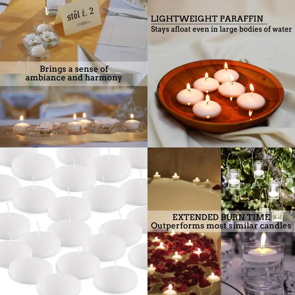 

Набор из 72 белых восковых свечей без запаха, 3 дюйма, без капель, для свадеб, вечеринок у бассейна и праздников, горят 10 часов