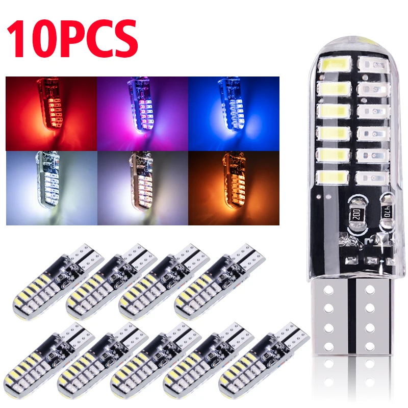 10 adet LED Silika Jel Ampul Yanıp Sönen Sinyal Lambası Araba Park Işıkları Pozisyon Işığı Strobe Stop Lambası Uyarı Arka Lambaları 12 V