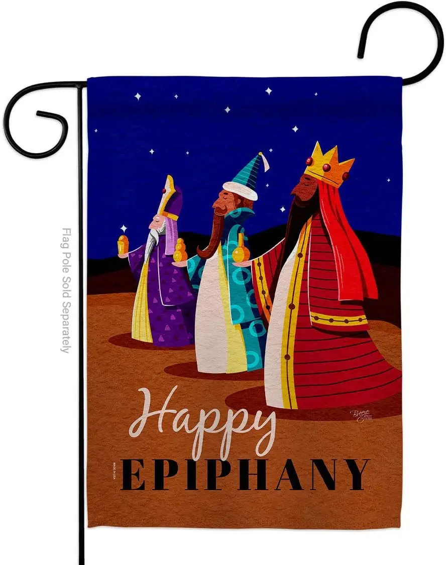 Breeze Decor Celebrate Epiphany Garden Flag Winter Nativity Three King Religious Holy Family Season Wintertime Christian House D