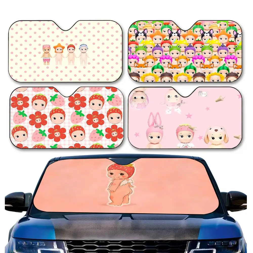 

S-sonny Angel Windshield Car Sunshade Funny Animal Windshield Sun Shade Window Cars Folding Rays Sun Visor Protector