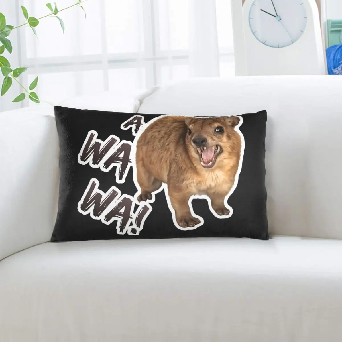 Awawa Angry Screaming Rock Hyrax Rectangle Pillowcase Cushion Cover Decor Bedroom Bed Home Comfort Throw Pillow