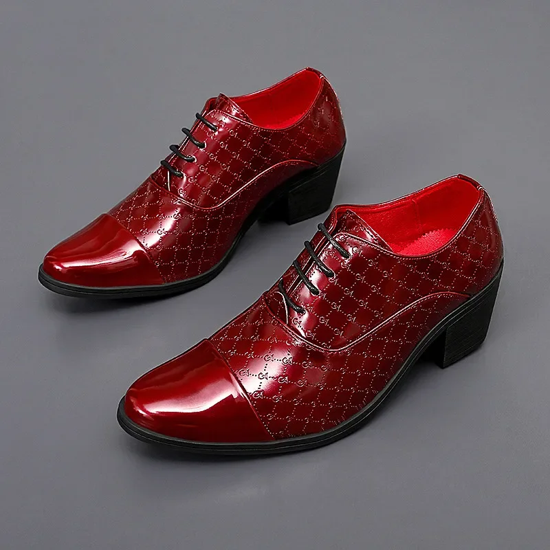 

Italian Luxury Red Men Heel Shoes Man Male Oxford Men's Wedding Mens Shoes Designer Leather Formal Dress Shoes for Men