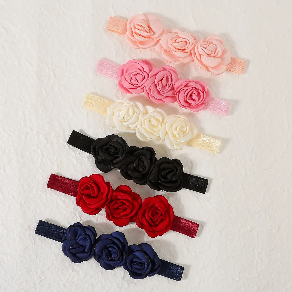 

6pcs/set Rose Flower Headband Set Baby Headbands Flower Hairbands Newborn Photoprops Headwear Kids Hair Accessories Headbands