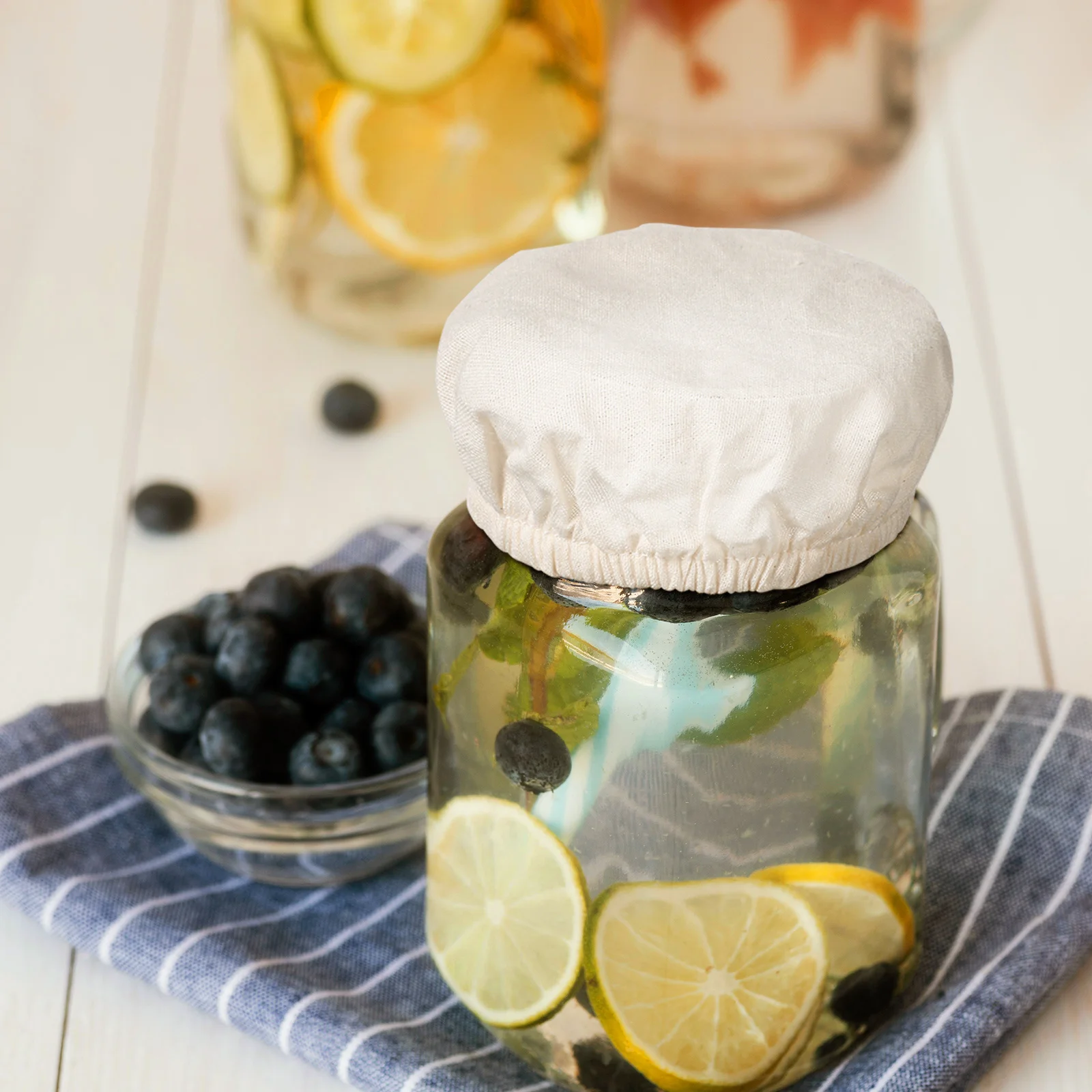 

1Set Complete Sourdough Jar Accessory Kit Featuring Cloth Cover Thermometer Strip and Date Bands for Easy Fermentation Tracking