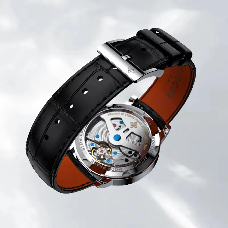 AGELOCER Svizzera Designer Moon Phase Orologio di lusso Top Brand Orologio automatico da uomo con zaffiro Riserva di carica meccanica