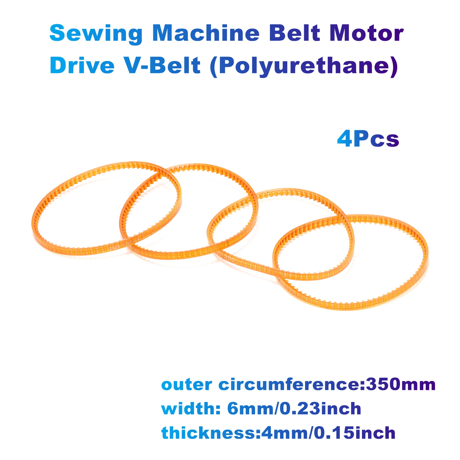 4Pcs/Lot Sewing Machine Belt Circumference 350mm Motor Drive V-Belt (Polyurethane) Compatible With MB350, Singer 974, 984