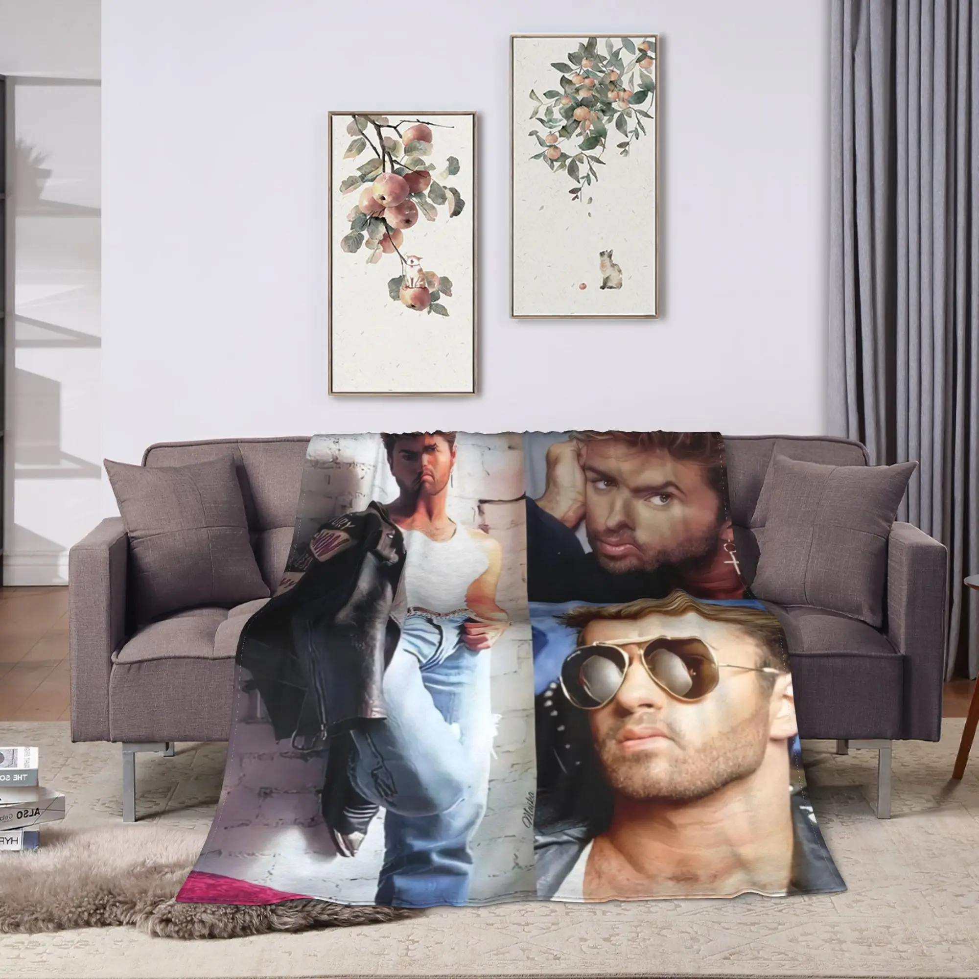 Super Warm BlanketKids Adult Decorative George Michael British Singer Throw Blanket  Flannel Bedspread For Outdoor Bed Cover