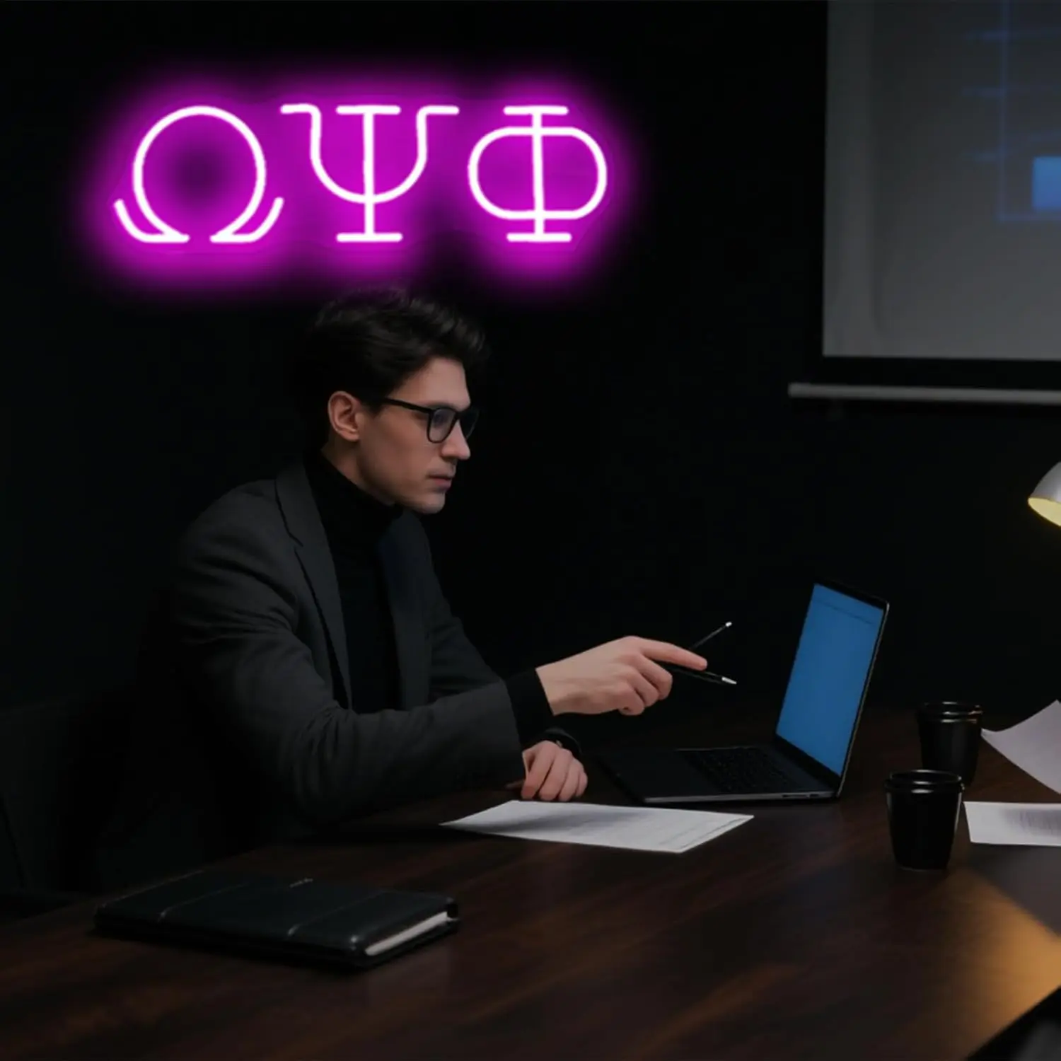 Psi Phi الأخوة النيون تسجيل USB عكس الضوء LED ضوء النيون للرجل الكهف بار مكتب غرفة المعيشة غرفة نوم هدية تزيين المنزل