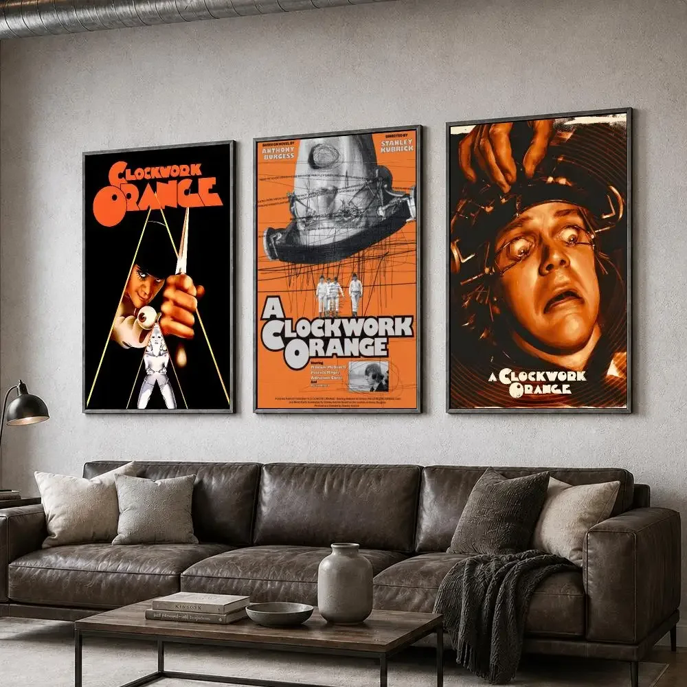 Movie Clockwork Orange Kubrick Classic Poster  PP Self Adhesive Home Garage Dorm Bar Wall Decor Aesthetic Retro Gift