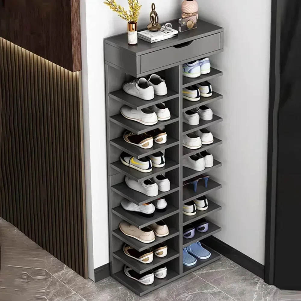 

Multilayer Shoe Cabinet with Top Drawer Organizer Space-saving Partition Layer Home Furniture Door Footwear Shoe Rack Shelf