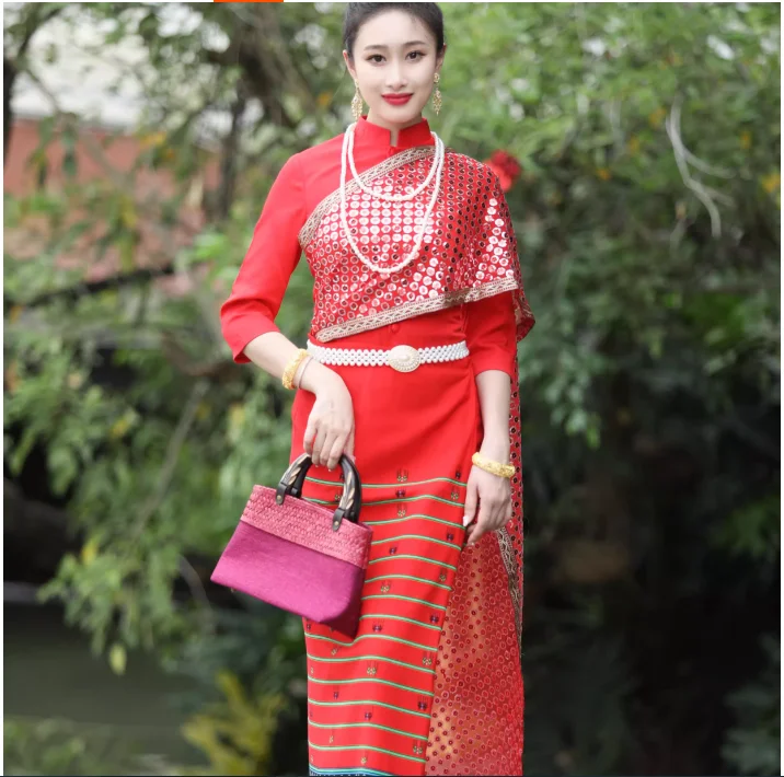 

Thai Clothing Southeast Asian Traditional Hotel Women Spring Dress New Style Thailand