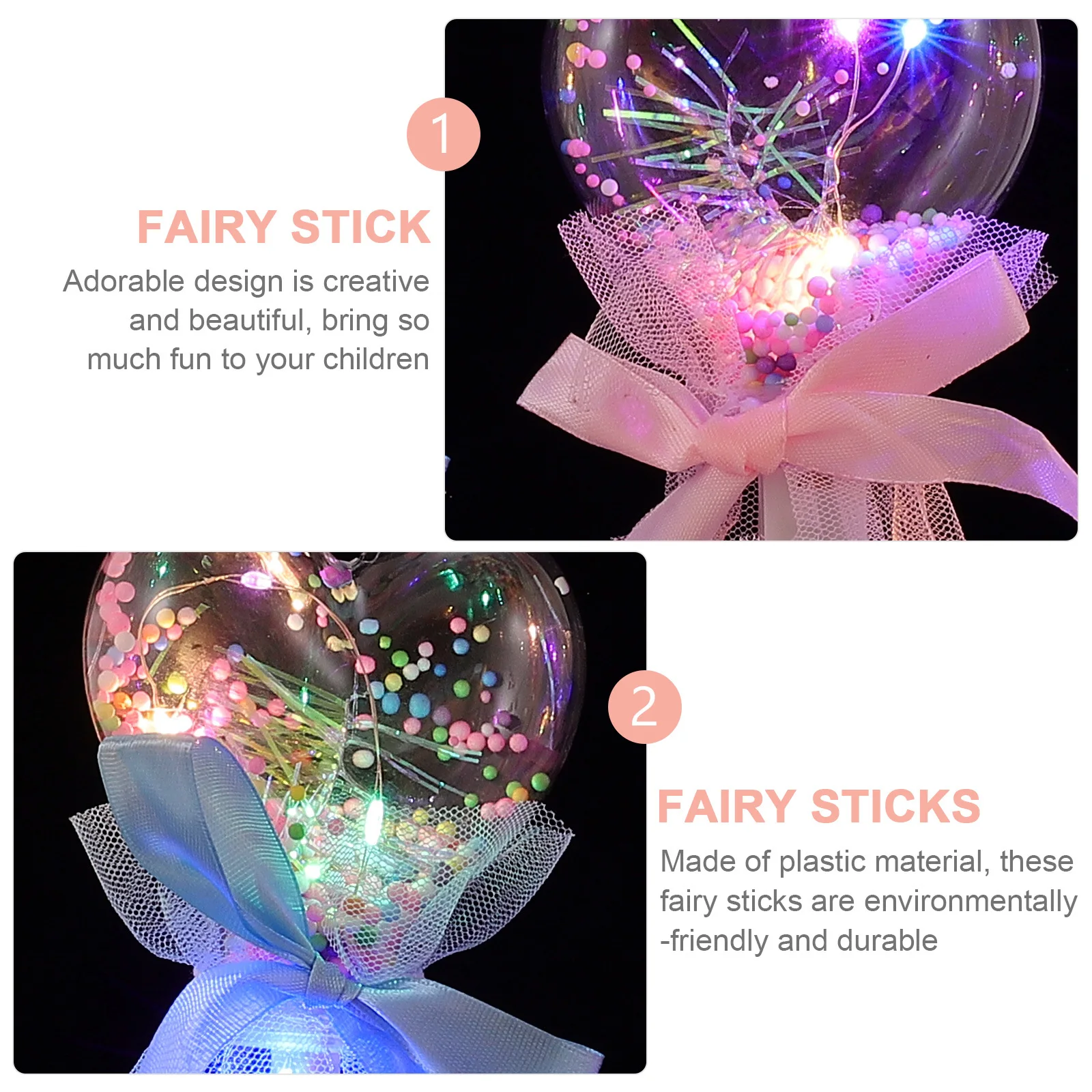 

4Pcs Fairy Sticks Luminous Heart Shape Creative Glow Sticks for Party Festival Decoration Fairy Stick Glowing Stick