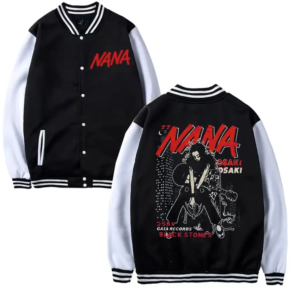 Anime Nana Osaki Hachi Komatsu Print Men Women Jacket Coat Sweatshirts Hoodie Baseball Uniform Cardigan Black Stones Clothes Top