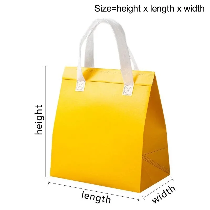 StoBag 10pcs Lunch Box Bag Packaging Non-woven Portable Tote Food Drink Storage Delivery Cooler Carrier Pouches Logo Custom