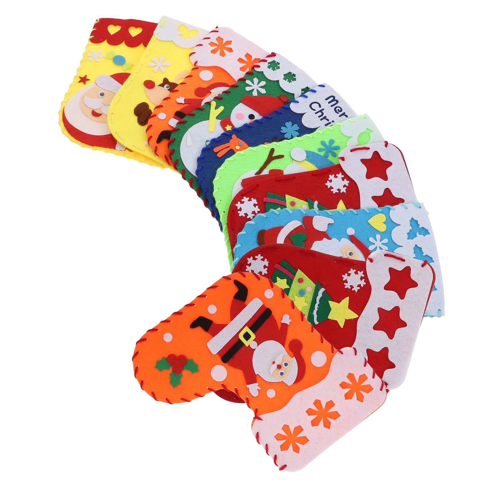 

10Sets Christmas Stocking DIY Decoration Kit Non-Woven Fabric Hand-Made Gift Bag Educational Kit Home School Family