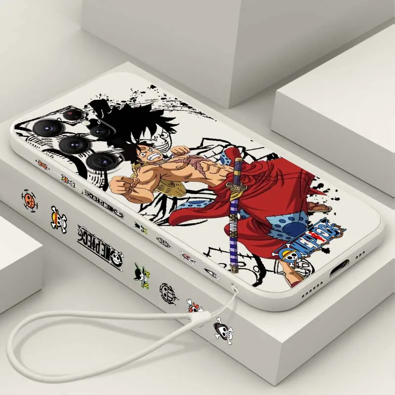 

Comic One Piece Luffy Art For Samsung Galaxy S26 S25 S24 S23 S22 S21 S20 S10 Edge Ultra Plus FE Liquid Left Rope Phone Case