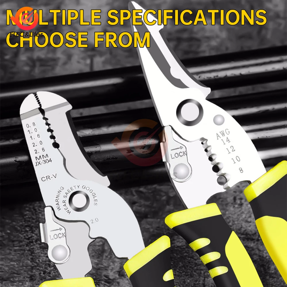 Multifunctional Wire Cutter Pliers Stripper Electrician Peeling Household Network Cable Wire Stripper Puller Stripper Tools