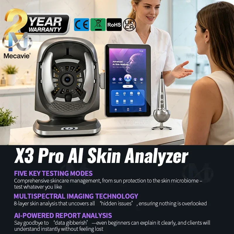 Professional AI Skin Analyzer 3D Face Scanner 12MP HD Camera Multi-Indicator Detection Salon-Grade Skin Analysis System Beauty