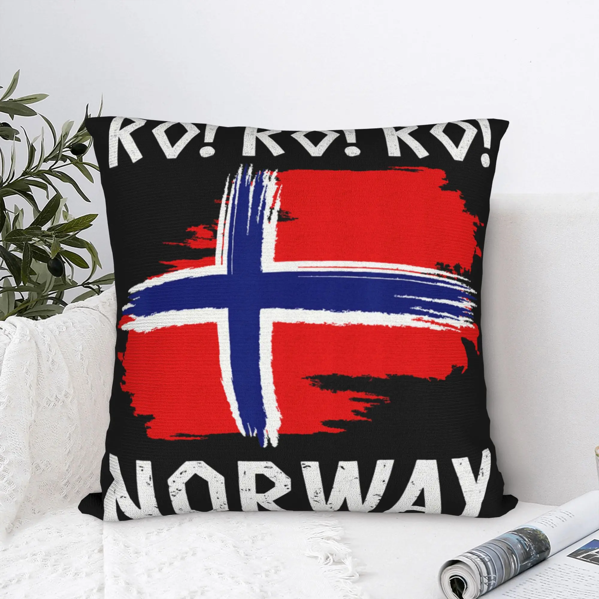 Pillow Cover Funny Norwegian Vikinges Row Norway Flag  Retro Trendy Pillow Case For Sofa Home Decoration Pillowcases